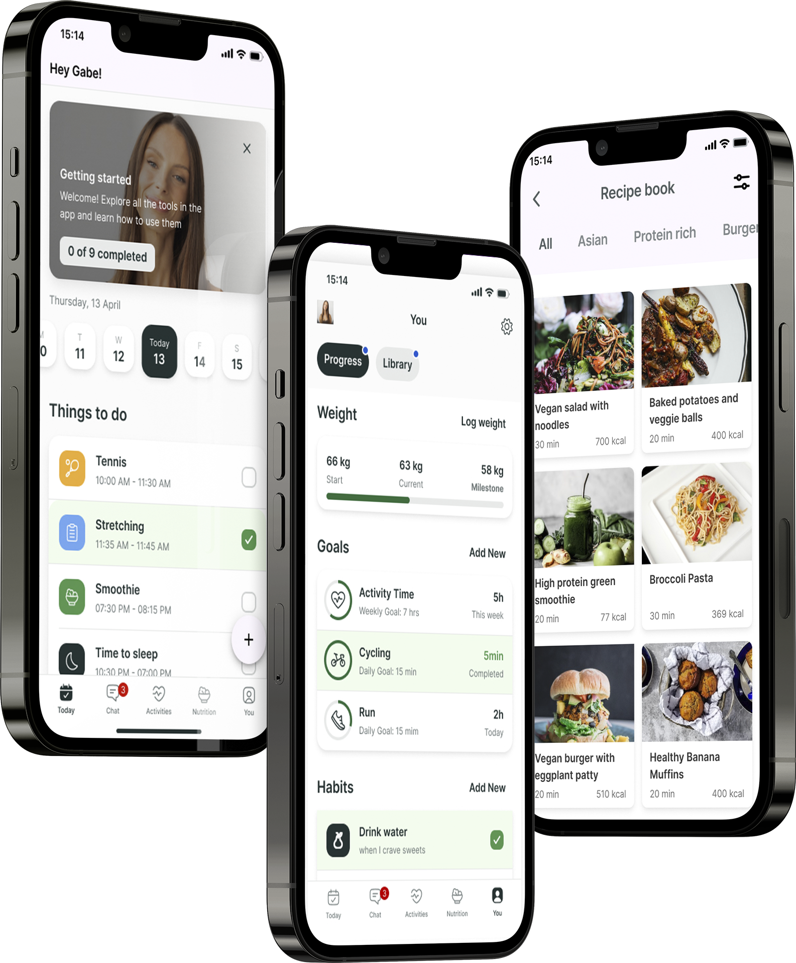 A mockup of the coaching app showcasing the features.